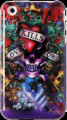 Painted Hard Plastic Case Apple iPhone 3GS Purple Heart and Skull