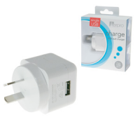 Mobile Phone USB Travel Charger AC 240V ,  2.1 Amp,  White