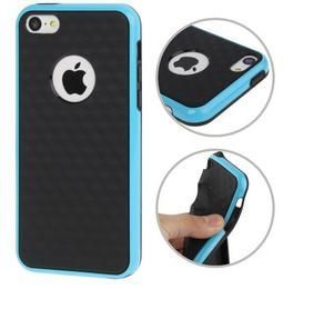 TPU Hard Back Case Apple iPhone 5C ,  Black Back and Blue Side