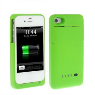 Power Bank External Battery Case for Apple iPhone 4/4S, 1900mAh,  Green