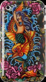 Painted Hard Plastic Case Apple iPhone 3GS Mermaid Discontinued 1/6/10