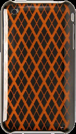 Painted Hard Plastic Case Apple iPhone 3GS Orange Mesh