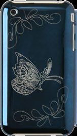 Painted Hard Plastic Case Apple iPhone 3GS Butterfly